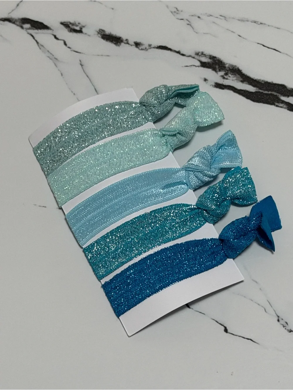 Sparkle Stretch Hair Ties - Blue Ombre Set